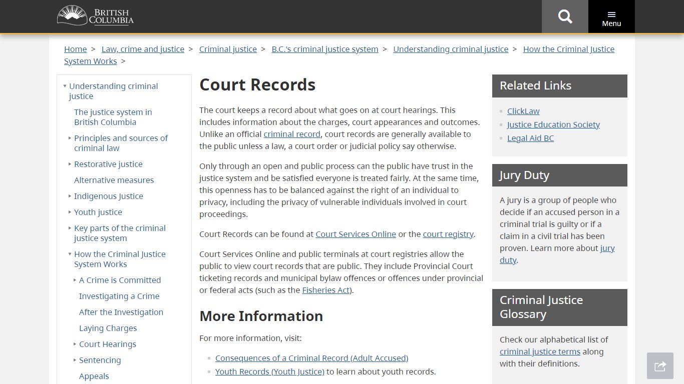 Court Records - Province of British Columbia