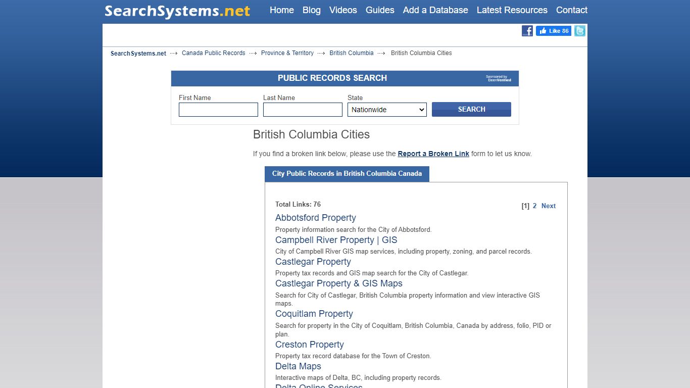 City Public Records in British Columbia Canada